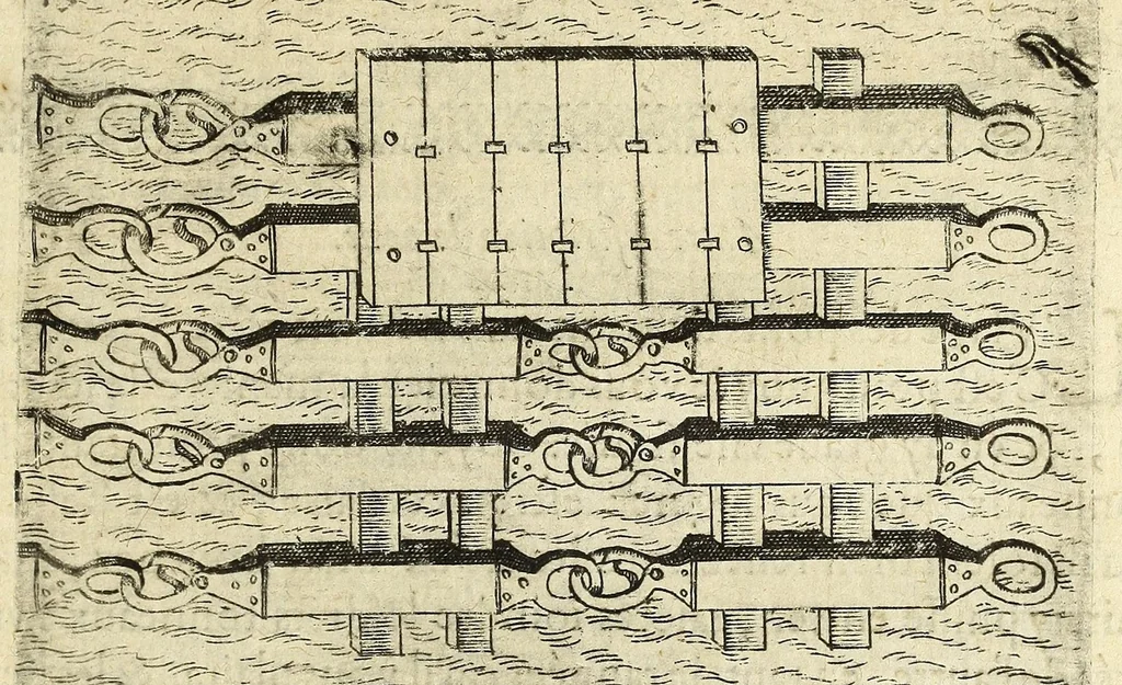 An illustration from La pyrotechnie de Hanzelet lorrain, ou sont representez les plus rares & plus appreuuez secrets des machines & des feux artificiels, propres pour assieger, battre, surprende & deffendre toutes places, 1630, leaf 143