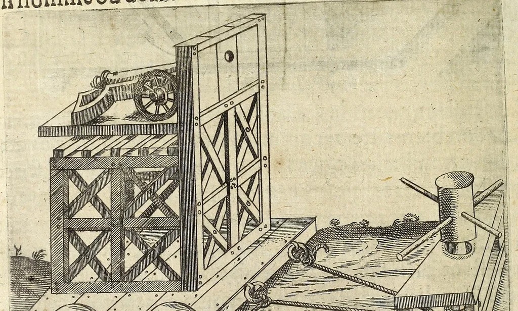 An illustration from La pyrotechnie de Hanzelet lorrain, ou sont representez les plus rares & plus appreuuez secrets des machines & des feux artificiels, propres pour assieger, battre, surprende & deffendre toutes places, 1630, leaf 152