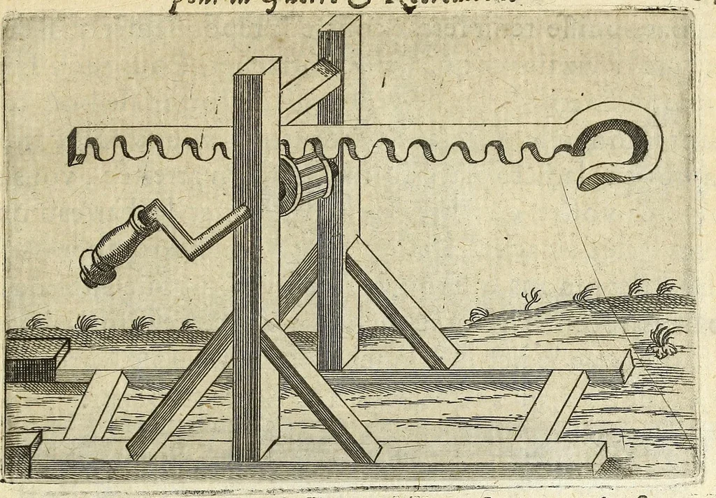 An illustration from La pyrotechnie de Hanzelet lorrain, ou sont representez les plus rares & plus appreuuez secrets des machines & des feux artificiels, propres pour assieger, battre, surprende & deffendre toutes places, 1630, leaf 155