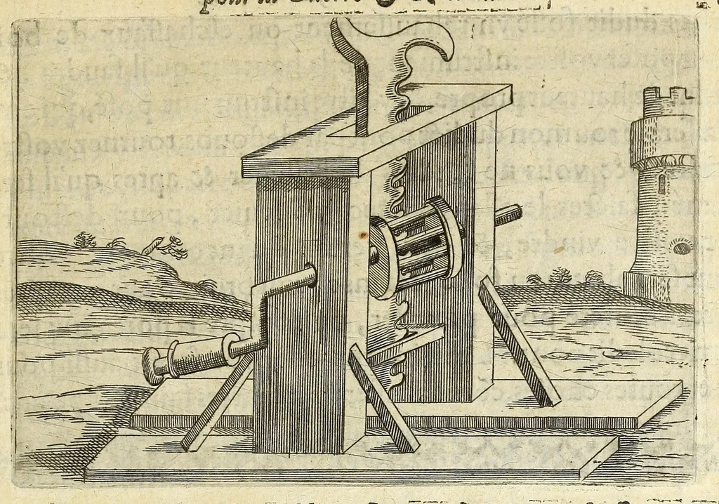 An illustration from La pyrotechnie de Hanzelet lorrain, ou sont representez les plus rares & plus appreuuez secrets des machines & des feux artificiels, propres pour assieger, battre, surprende & deffendre toutes places, 1630, leaf 157