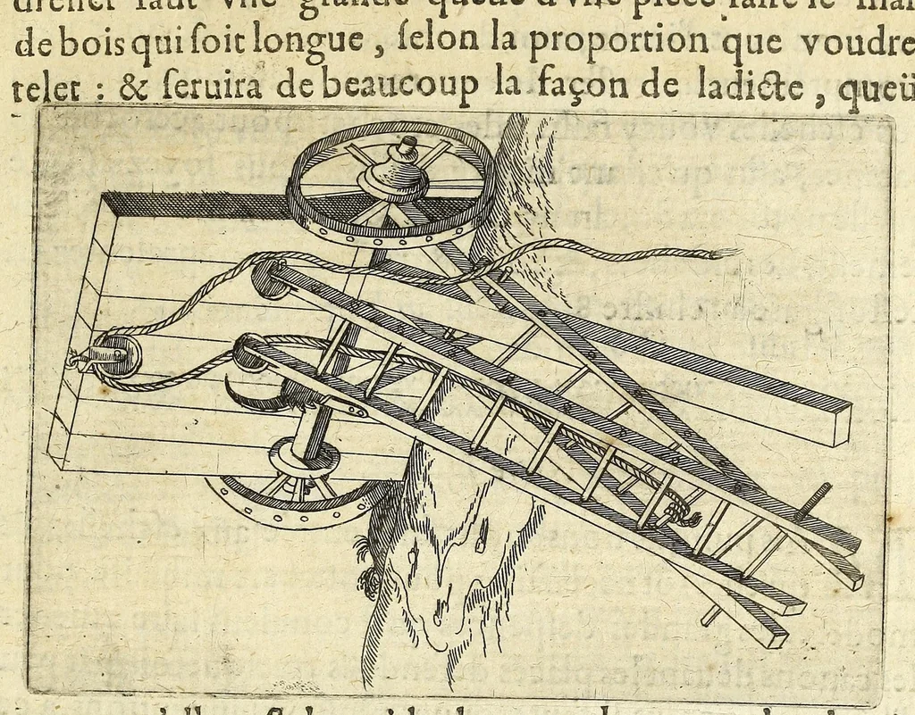 An illustration from La pyrotechnie de Hanzelet lorrain, ou sont representez les plus rares & plus appreuuez secrets des machines & des feux artificiels, propres pour assieger, battre, surprende & deffendre toutes places, 1630, leaf 165