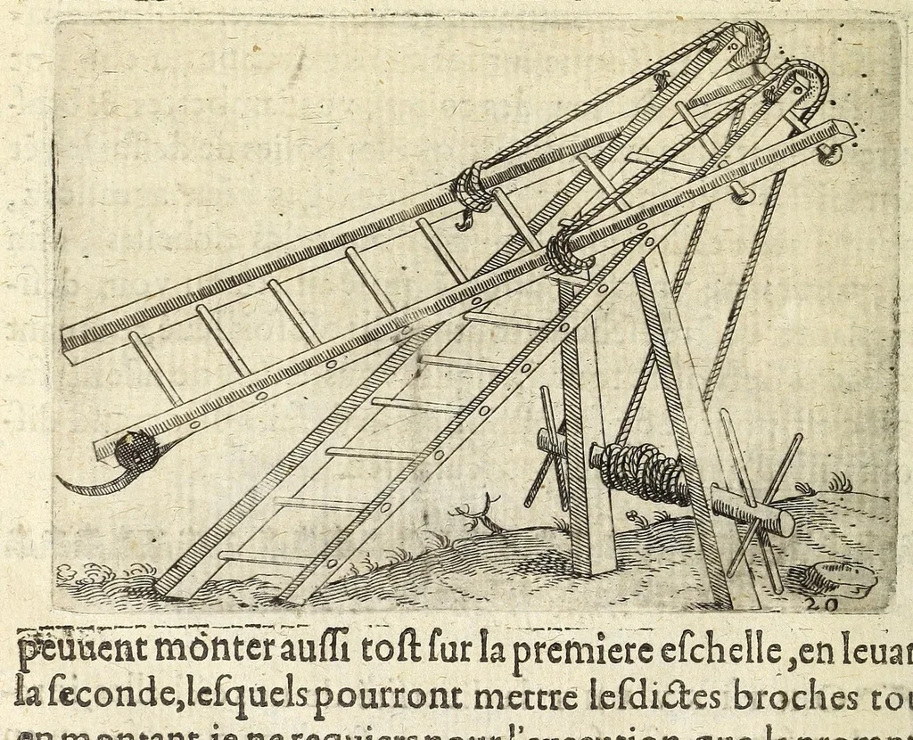 An illustration from La pyrotechnie de Hanzelet lorrain, ou sont representez les plus rares & plus appreuuez secrets des machines & des feux artificiels, propres pour assieger, battre, surprende & deffendre toutes places, 1630, leaf 168