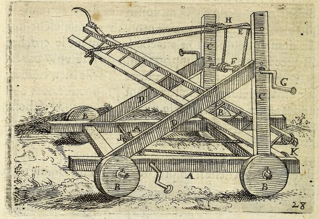 An illustration from La pyrotechnie de Hanzelet lorrain, ou sont representez les plus rares & plus appreuuez secrets des machines & des feux artificiels, propres pour assieger, battre, surprende & deffendre toutes places, 1630, leaf 172