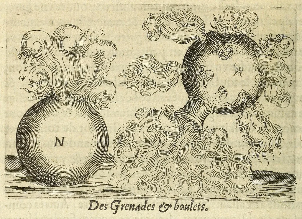 An illustration from La pyrotechnie de Hanzelet lorrain, ou sont representez les plus rares & plus appreuuez secrets des machines & des feux artificiels, propres pour assieger, battre, surprende & deffendre toutes places, 1630, leaf 184