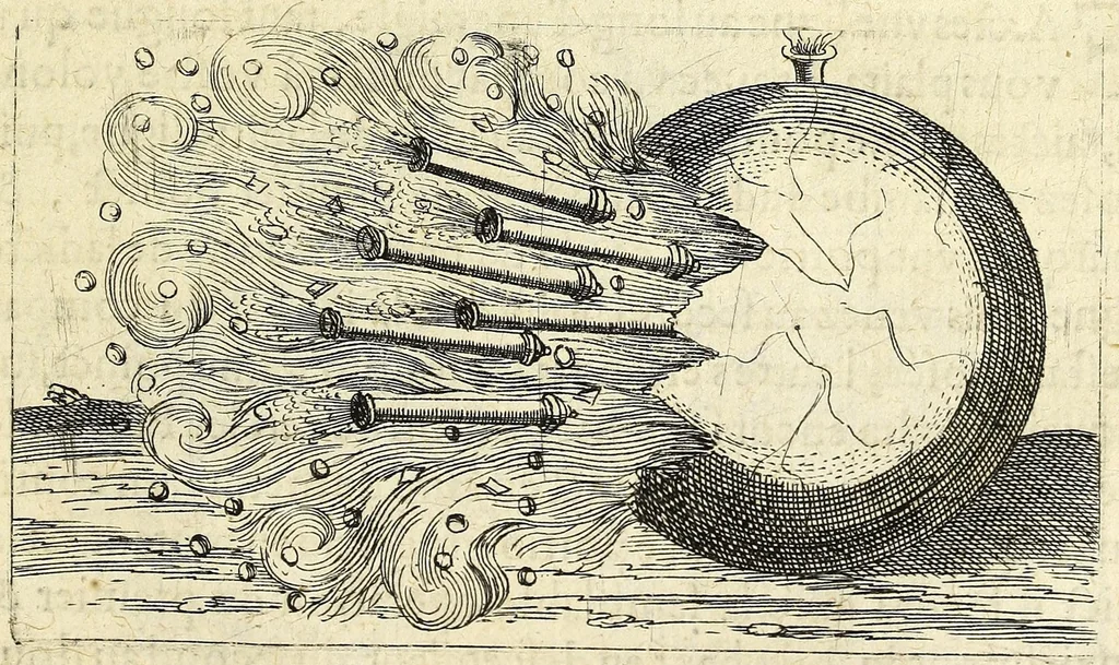 An illustration from La pyrotechnie de Hanzelet lorrain, ou sont representez les plus rares & plus appreuuez secrets des machines & des feux artificiels, propres pour assieger, battre, surprende & deffendre toutes places, 1630, leaf 231