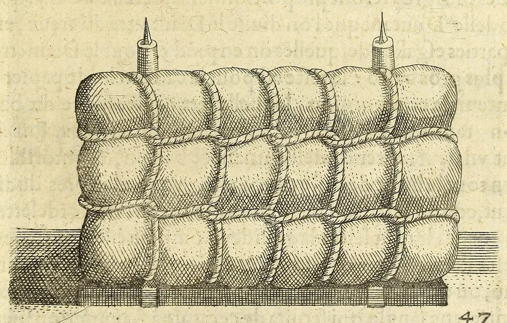 An illustration from La pyrotechnie de Hanzelet lorrain, ou sont representez les plus rares & plus appreuuez secrets des machines & des feux artificiels, propres pour assieger, battre, surprende & deffendre toutes places, 1630, leaf 245