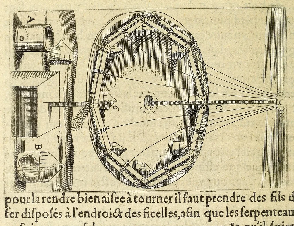 An illustration from La pyrotechnie de Hanzelet lorrain, ou sont representez les plus rares & plus appreuuez secrets des machines & des feux artificiels, propres pour assieger, battre, surprende & deffendre toutes places, 1630, leaf 256