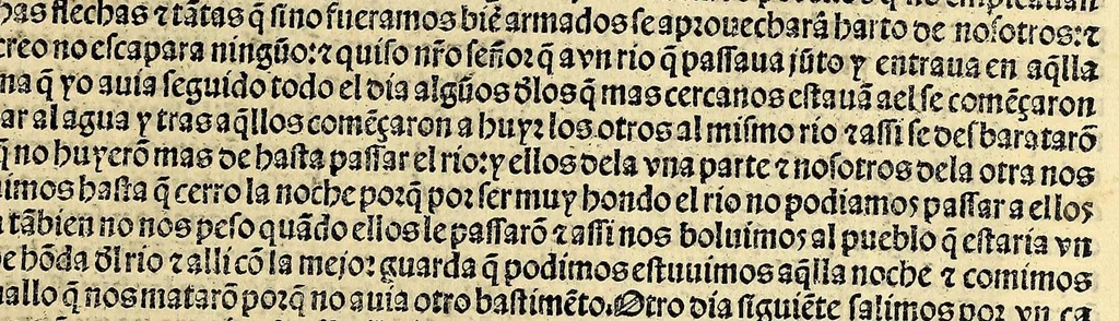 An illustration from La quarta relacion q[ue] Ferna[n]do Cortes gouernador y capitan general porsu majestad enla Nueua España d[e]l mar oceano embio al muy alto [y] muy potentissimo inuictissimo señor don Carlos emperador semper angusto [sic] y rey de España nuestro señor : enla qual estan otras cartas [y] relaciones que los capitanes Pedro de Aluarado [y] Diego Godoy embiaron al dicho capitan Fernardo [sic] Cortes, 1525, leaf 13