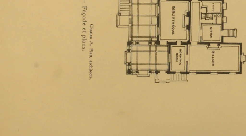 An illustration from L'architecture aux États-Unis; preuve de la force d'expansion du génie français, heureuse association de qualités admirablement complémentaires. Préf. de Victor Cambon, 1920, leaf 87