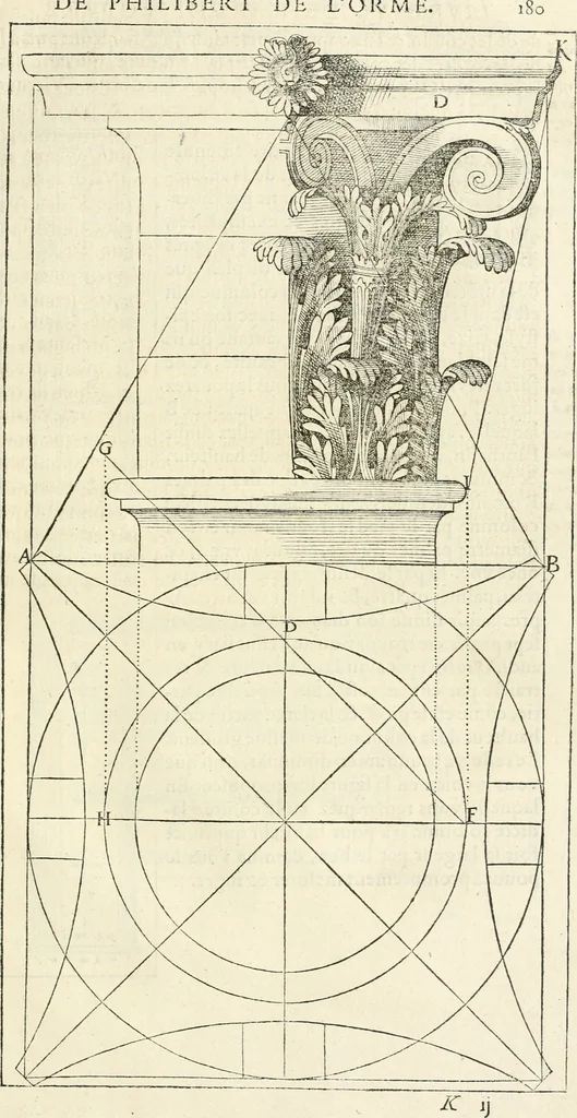 An illustration from L'architecture de Philibert de l'Orme, cõseillier & aumosnier ordinaire du roy, & abbé de S. Serge lez Angiers, 1576, leaf 386