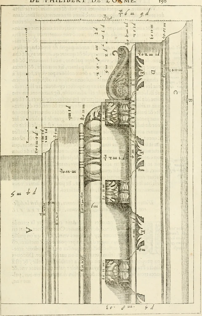 An illustration from L'architecture de Philibert de l'Orme, cõseillier & aumosnier ordinaire du roy, & abbé de S. Serge lez Angiers, 1576, leaf 406