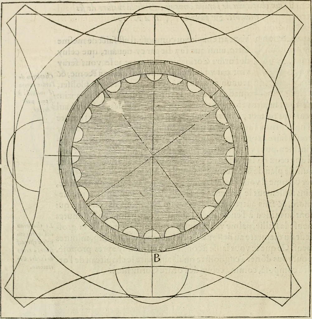 An illustration from L'architecture de Philibert de l'Orme, cõseillier & aumosnier ordinaire du roy, & abbé de S. Serge lez Angiers, 1576, leaf 437