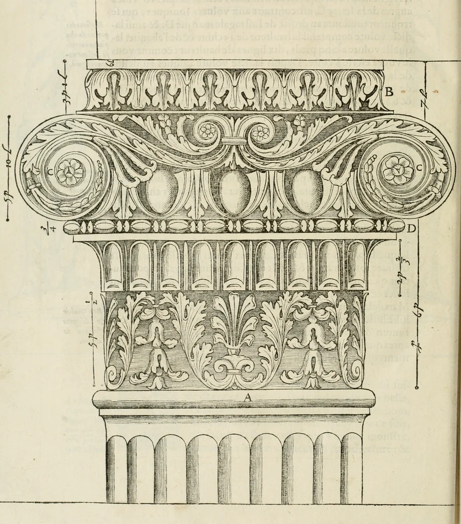 An illustration from L'architecture de Philibert de l'Orme, cõseillier & aumosnier ordinaire du roy, & abbé de S. Serge lez Angiers, 1576, leaf 443