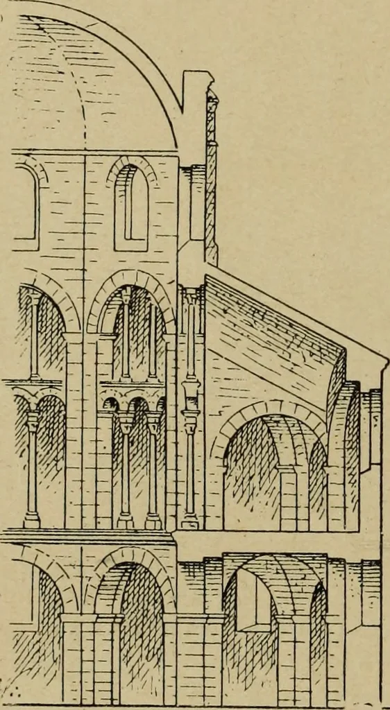 An illustration from L'architecture romane, 1888, leaf 143