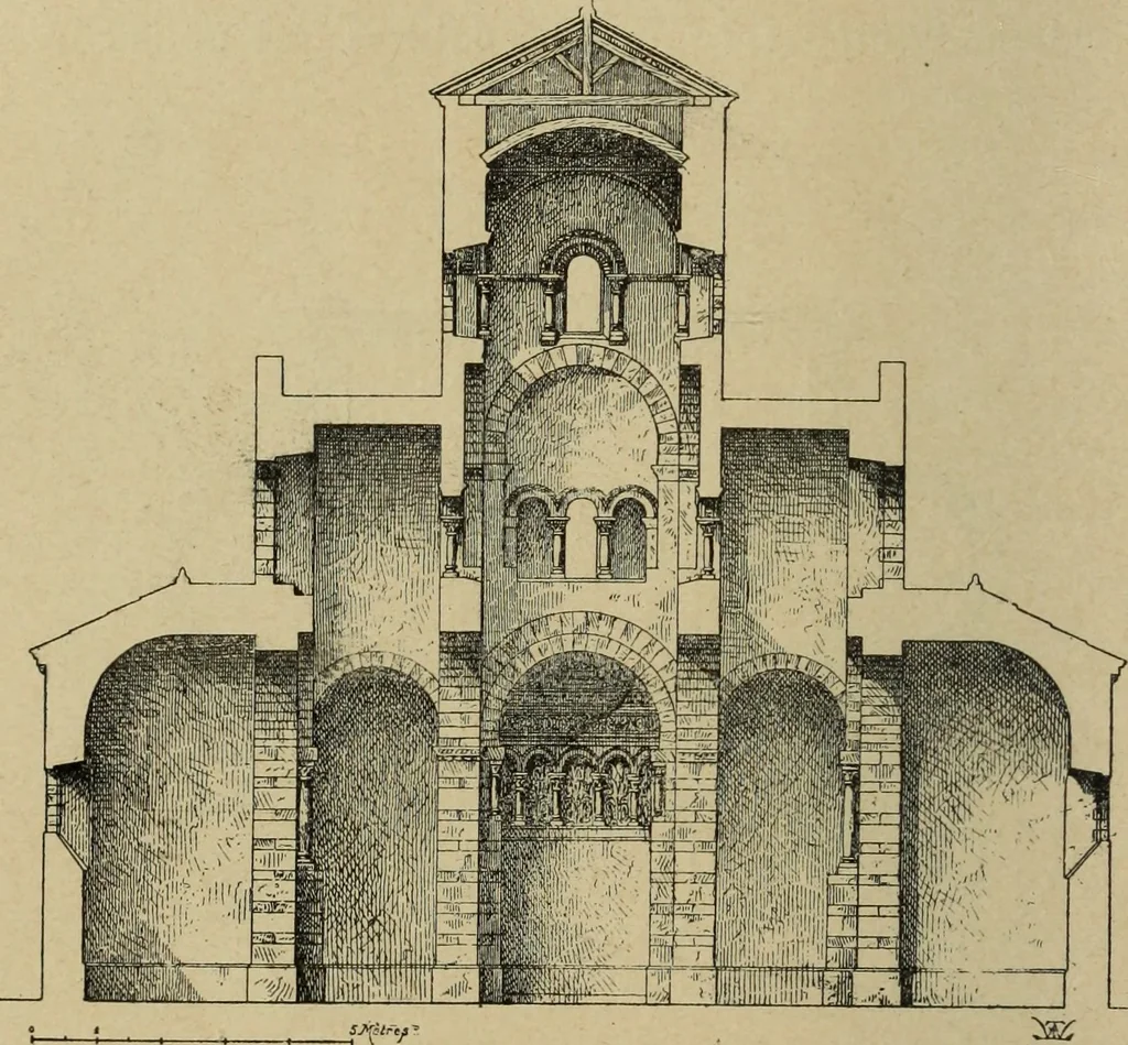 An illustration from L'architecture romane, 1888, leaf 145