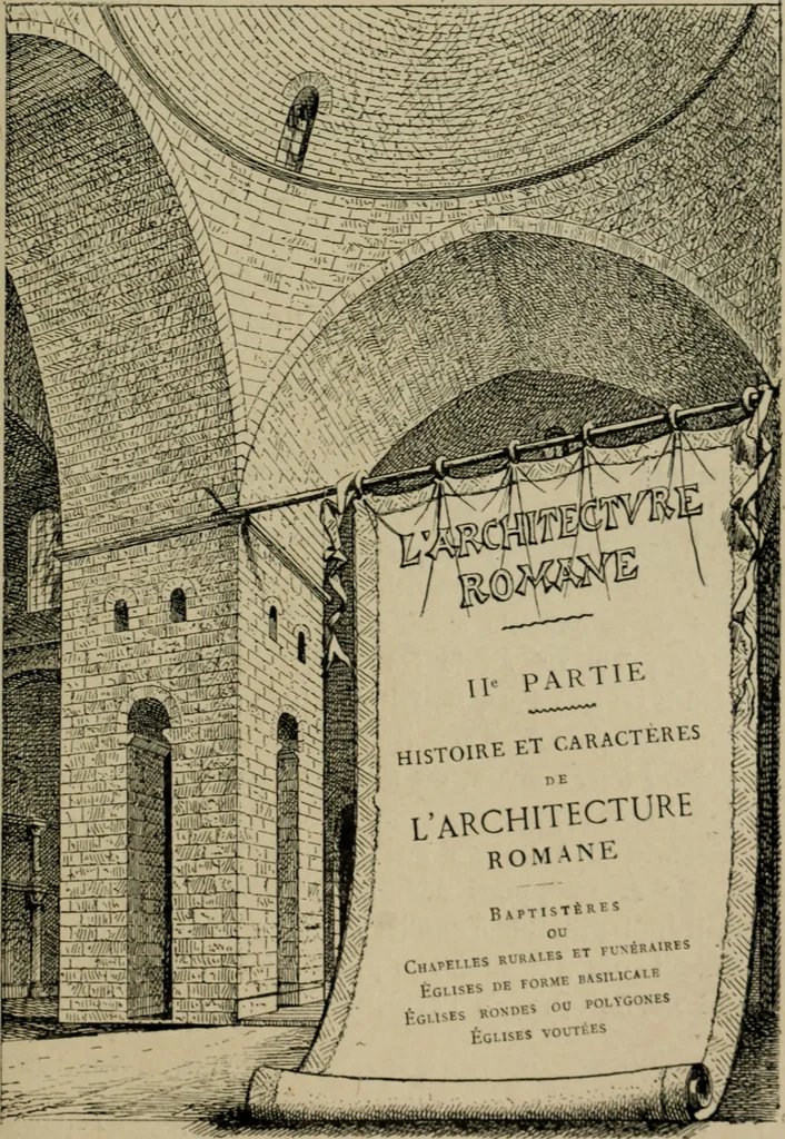 An illustration from L'architecture romane, 1888, leaf 158