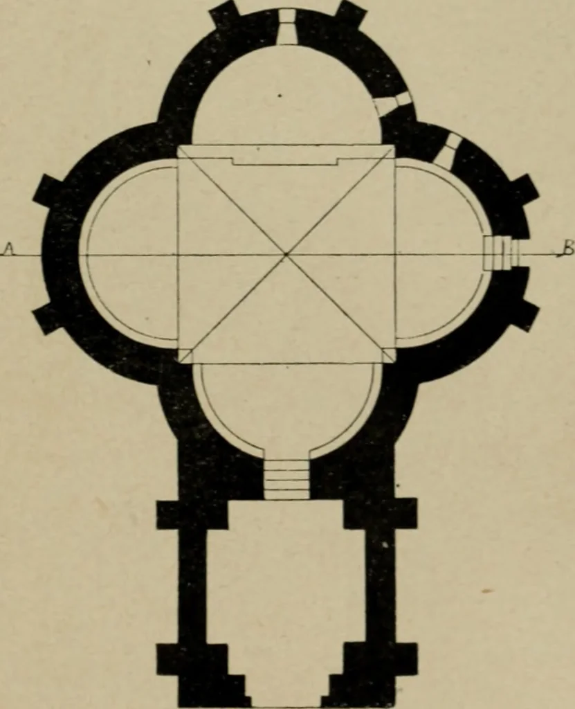An illustration from L'architecture romane, 1888, leaf 176