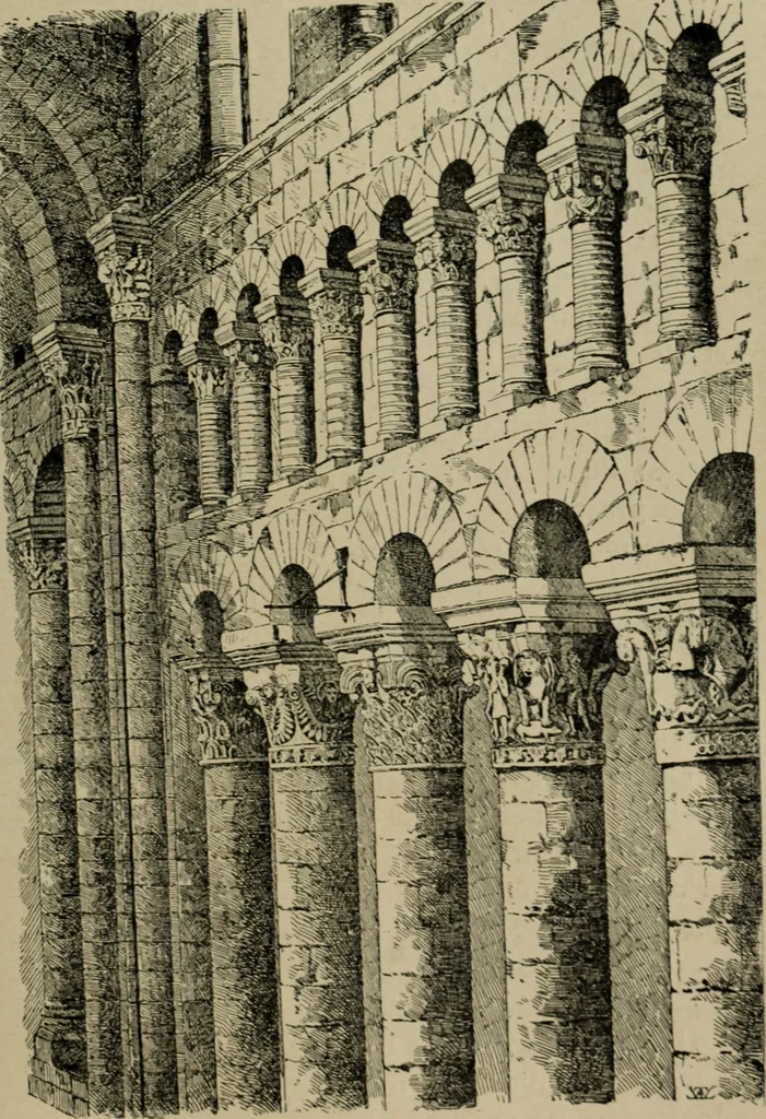 An illustration from L'architecture romane, 1888, leaf 182