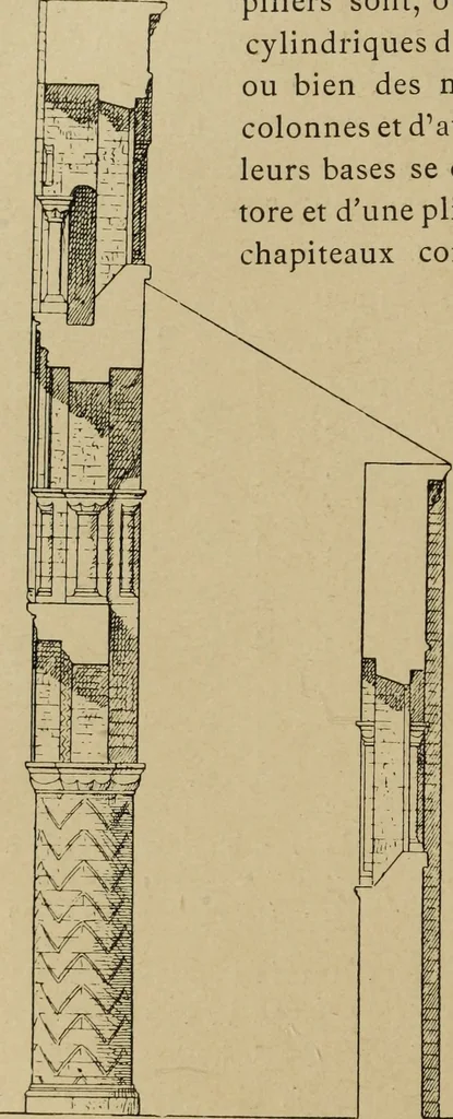 An illustration from L'architecture romane, 1888, leaf 195