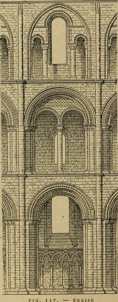 An illustration from L'architecture romane, 1888, leaf 199
