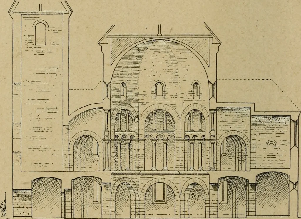 An illustration from L'architecture romane, 1888, leaf 211