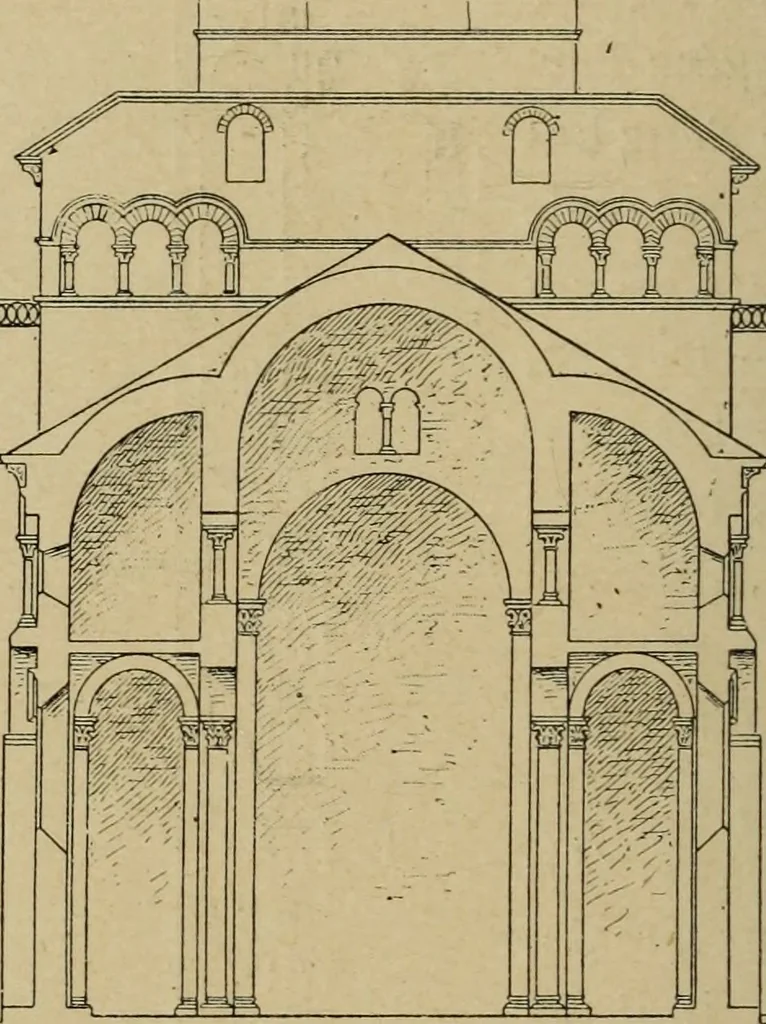 An illustration from L'architecture romane, 1888, leaf 233
