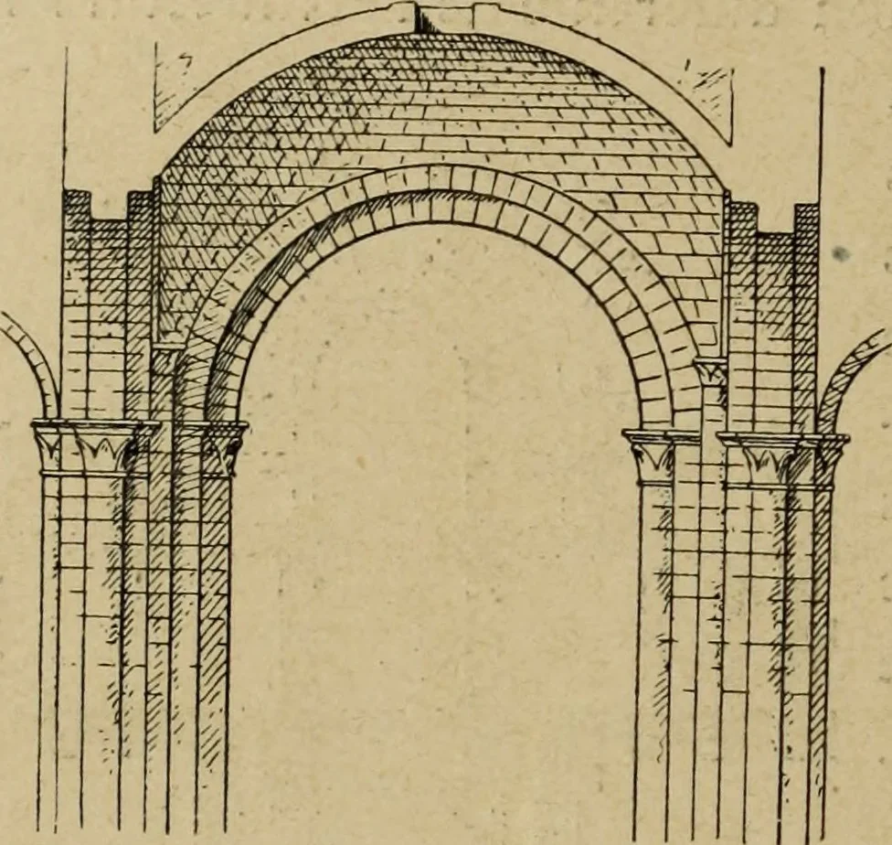 An illustration from L'architecture romane, 1888, leaf 291
