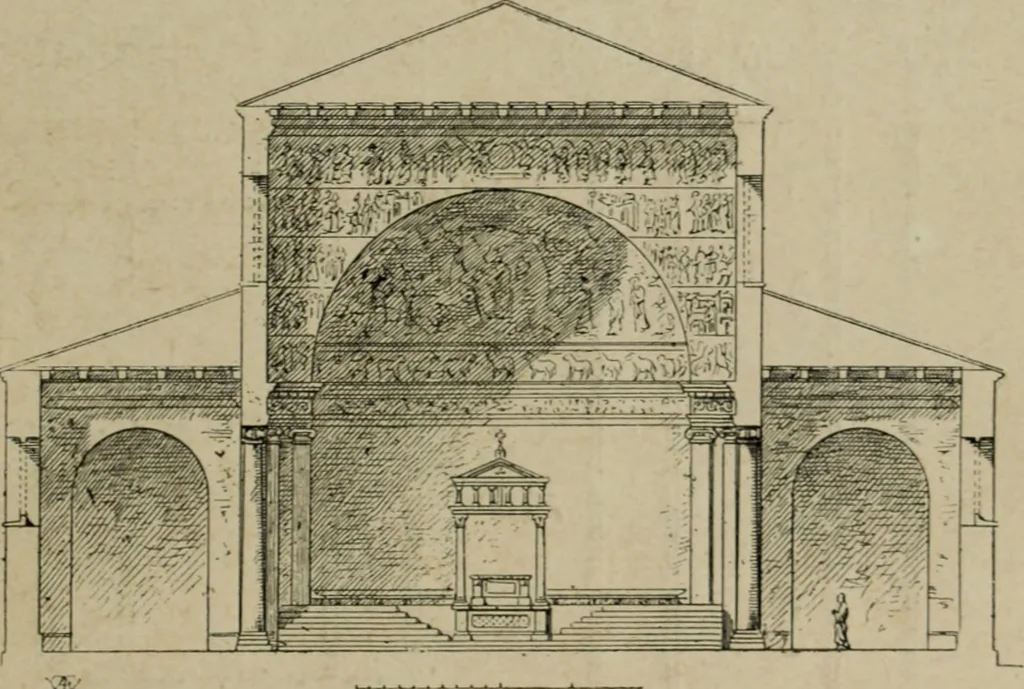 An illustration from L'architecture romane, 1888, leaf 68