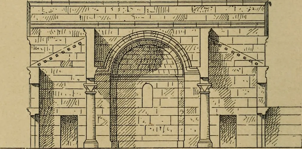 An illustration from L'architecture romane, 1888, leaf 77