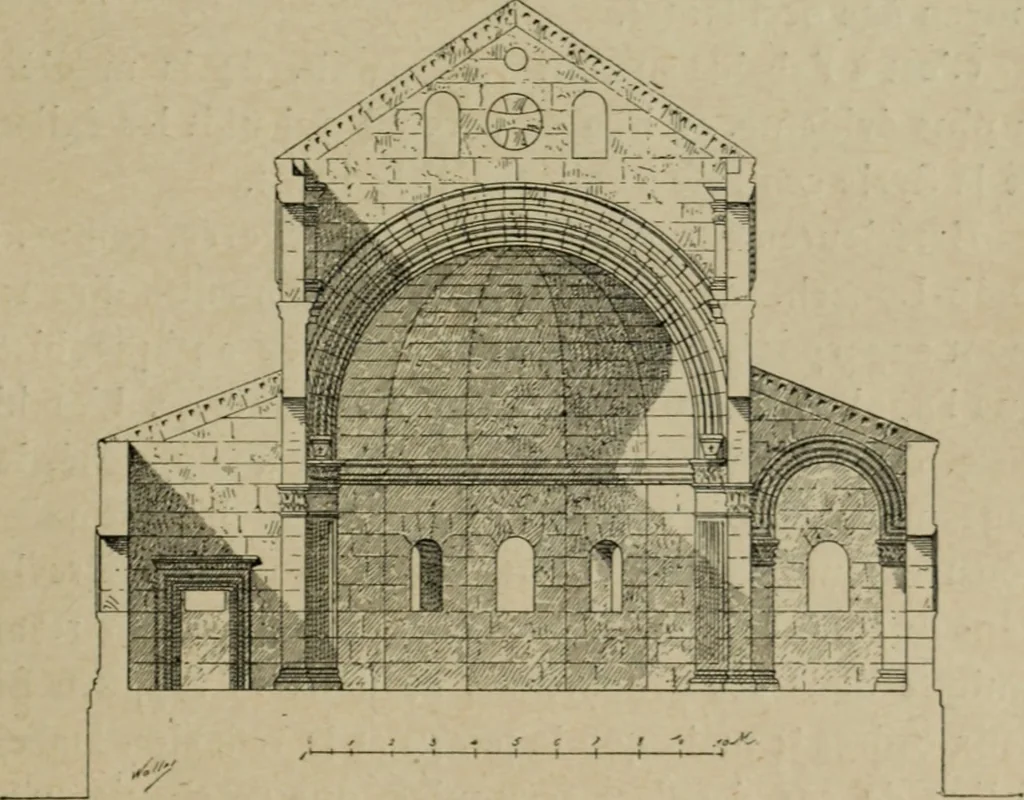 An illustration from L'architecture romane, 1888, leaf 92