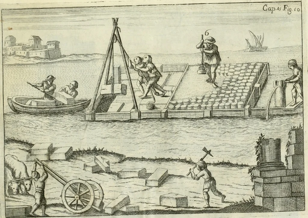An illustration from L'architetto prattico : in cui con facilta si danno le regole per apprendere l'architettura civile, 1726, leaf 128
