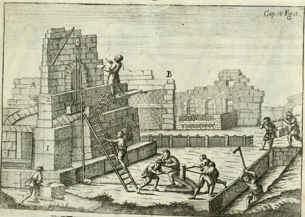 An illustration from L'architetto prattico : in cui con facilta si danno le regole per apprendere l'architettura civile, 1726, leaf 130