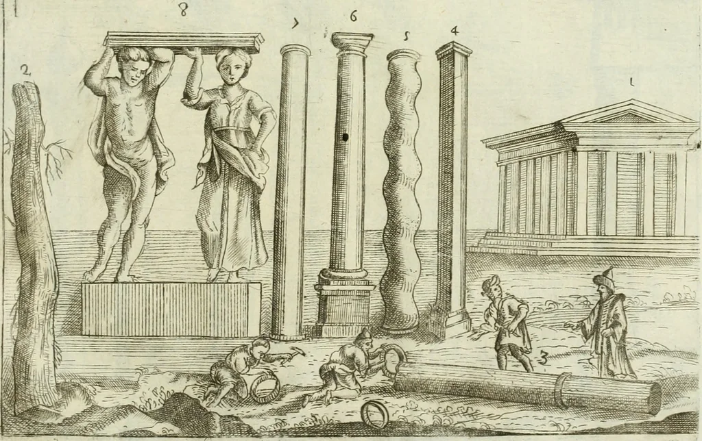 An illustration from L'architetto prattico : in cui con facilta si danno le regole per apprendere l'architettura civile, 1726, leaf 160