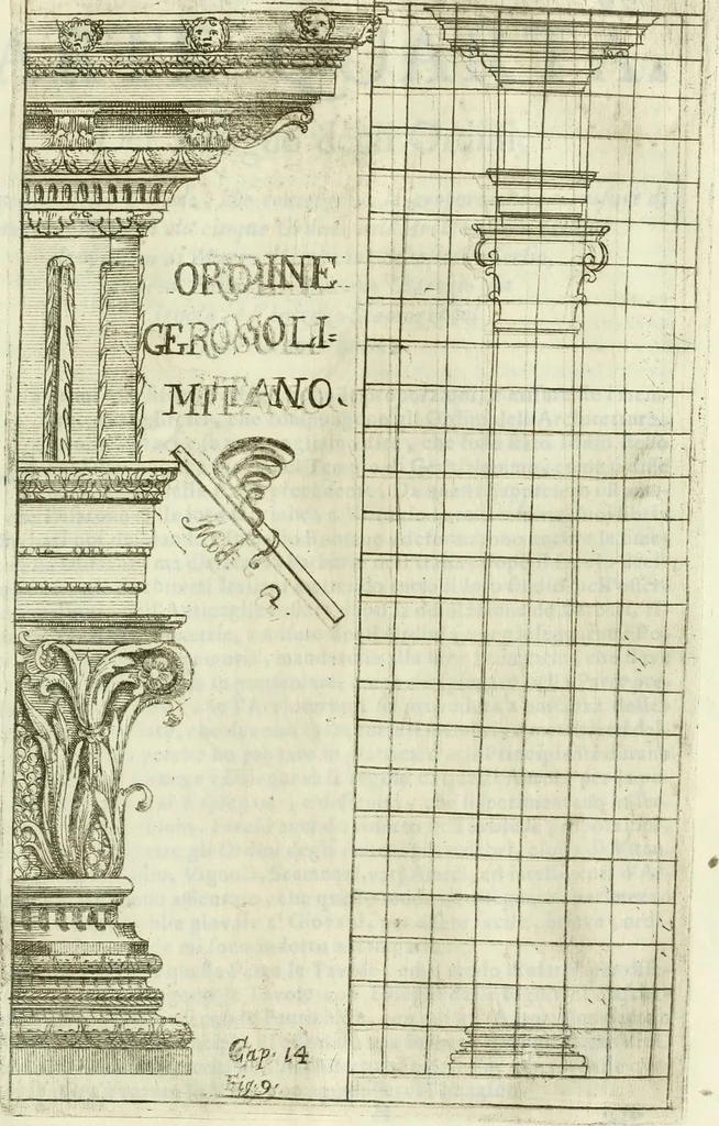 An illustration from L'architetto prattico : in cui con facilta si danno le regole per apprendere l'architettura civile, 1726, leaf 166