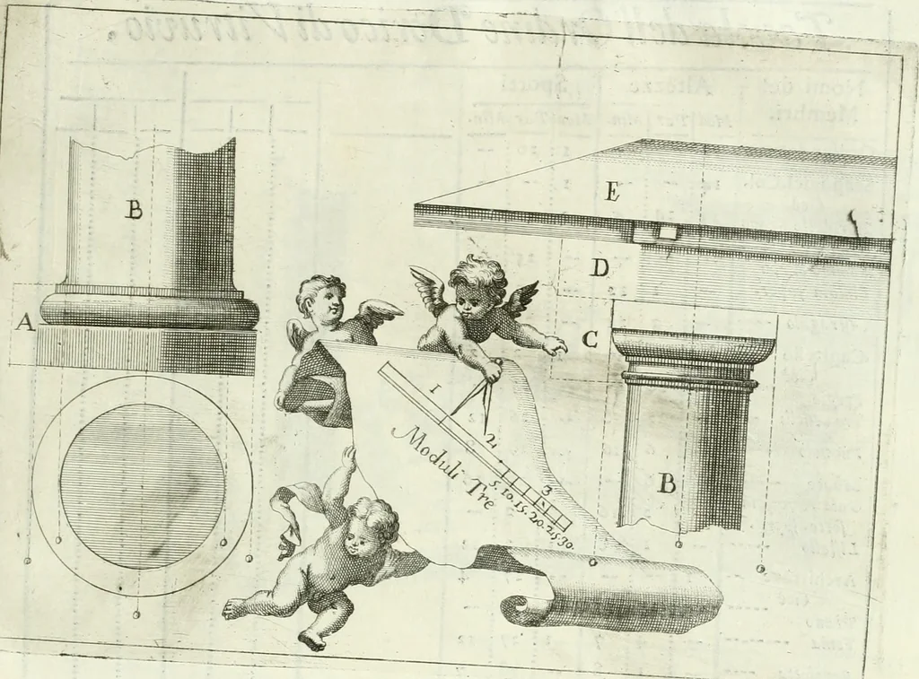 An illustration from L'architetto prattico : in cui con facilta si danno le regole per apprendere l'architettura civile, 1726, leaf 180