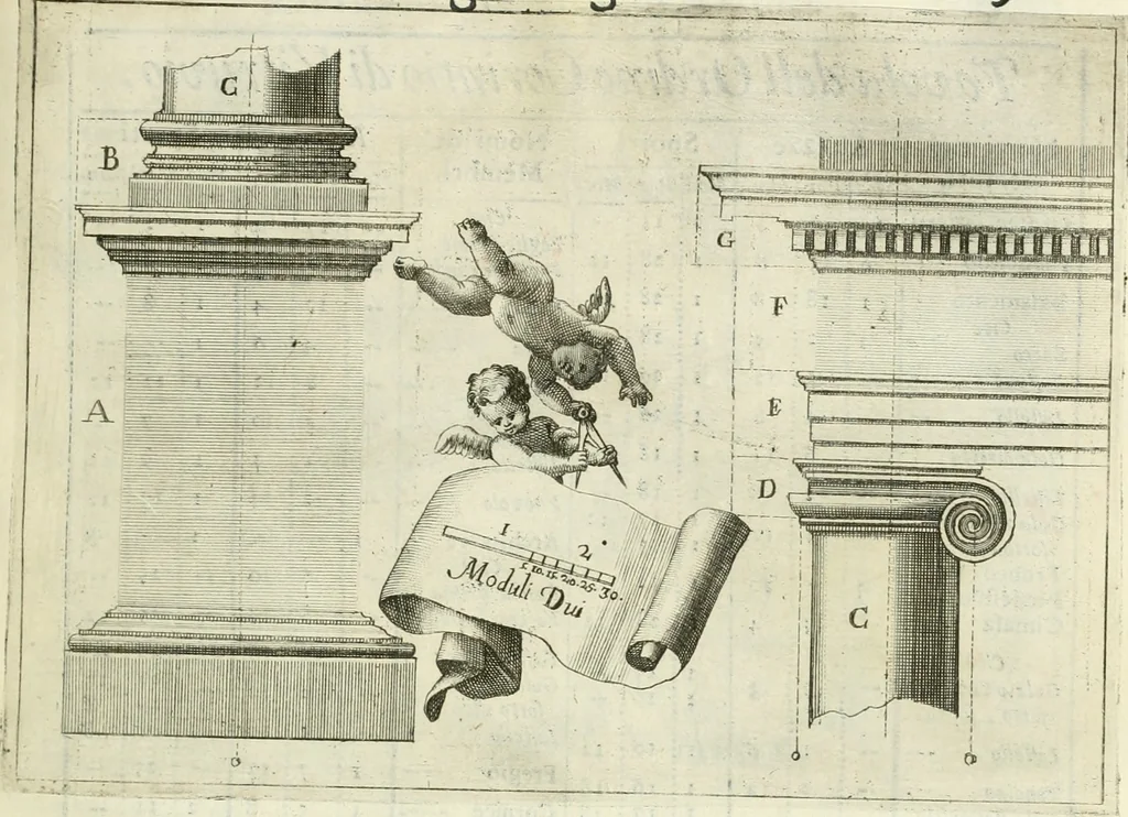 An illustration from L'architetto prattico : in cui con facilta si danno le regole per apprendere l'architettura civile, 1726, leaf 184