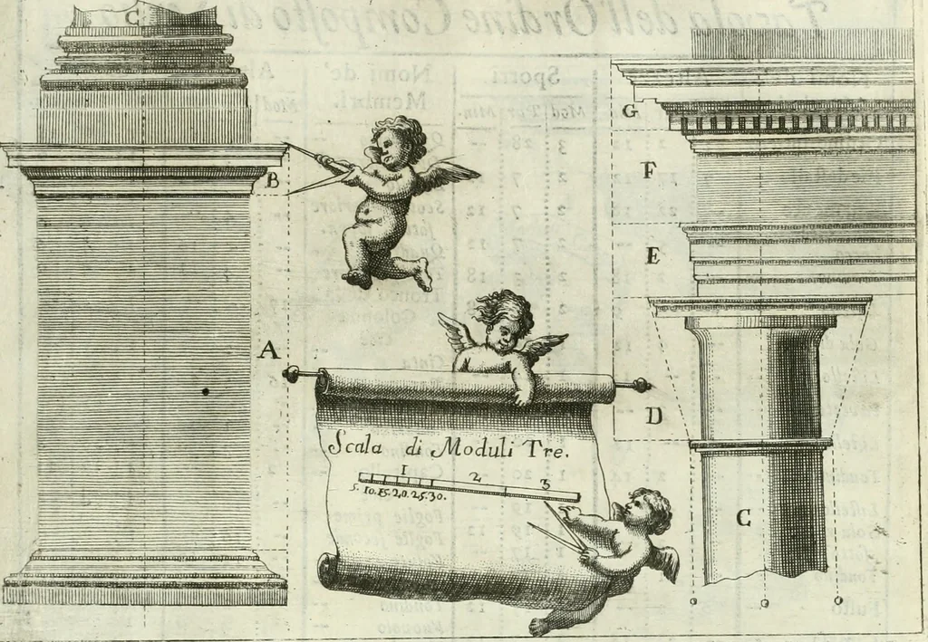 An illustration from L'architetto prattico : in cui con facilta si danno le regole per apprendere l'architettura civile, 1726, leaf 198