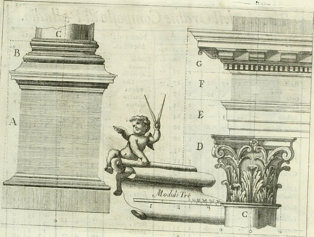 An illustration from L'architetto prattico : in cui con facilta si danno le regole per apprendere l'architettura civile, 1726, leaf 212