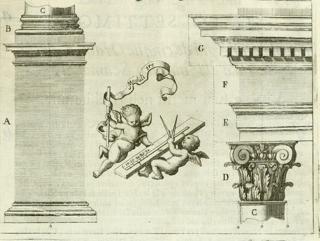 An illustration from L'architetto prattico : in cui con facilta si danno le regole per apprendere l'architettura civile, 1726, leaf 228