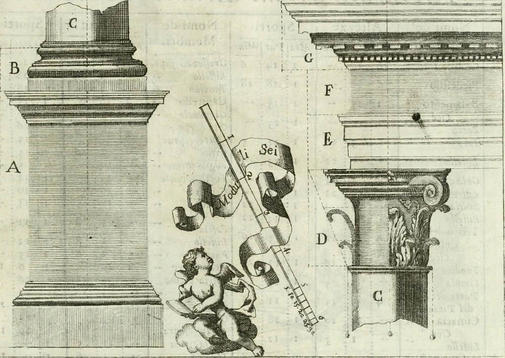 An illustration from L'architetto prattico : in cui con facilta si danno le regole per apprendere l'architettura civile, 1726, leaf 240