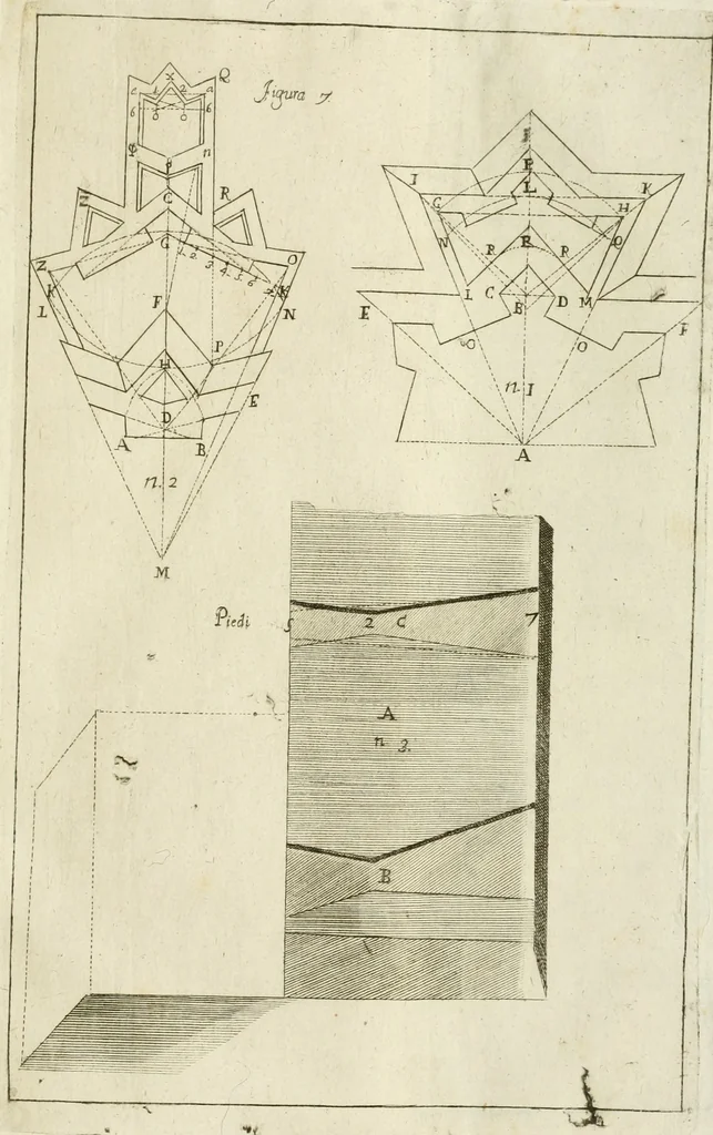 An illustration from L'architetto prattico : in cui con facilta si danno le regole per apprendere l'architettura civile, 1726, leaf 172