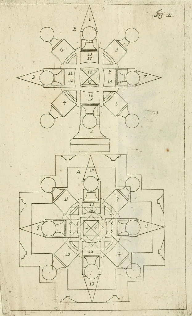 An illustration from L'architetto prattico : in cui con facilta si danno le regole per apprendere l'architettura civile, 1726, leaf 256