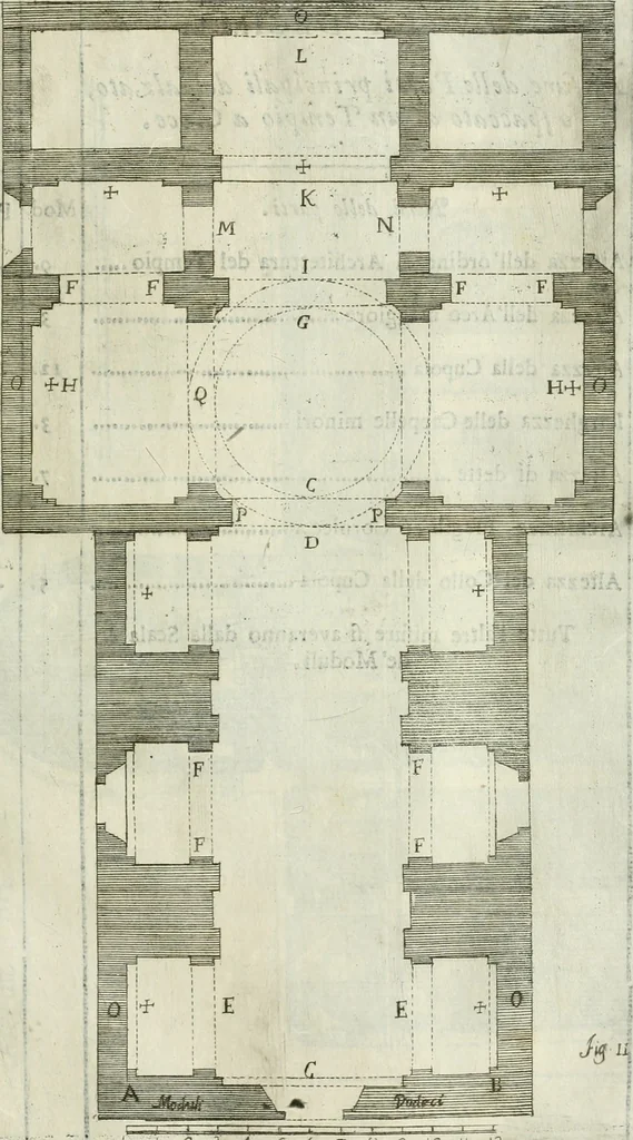 An illustration from L'architetto prattico : in cui con facilta si danno le regole per apprendere l'architettura civile, 1726, leaf 78