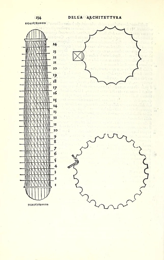 An illustration from L'architettura di Leonbatista Alberti, 1550, leaf 238