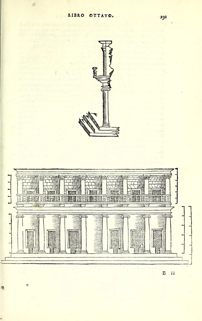 An illustration from L'architettura di Leonbatista Alberti, 1550, leaf 299