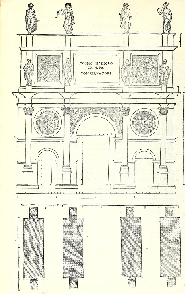 An illustration from L'architettura di Leonbatista Alberti, 1550, leaf 302