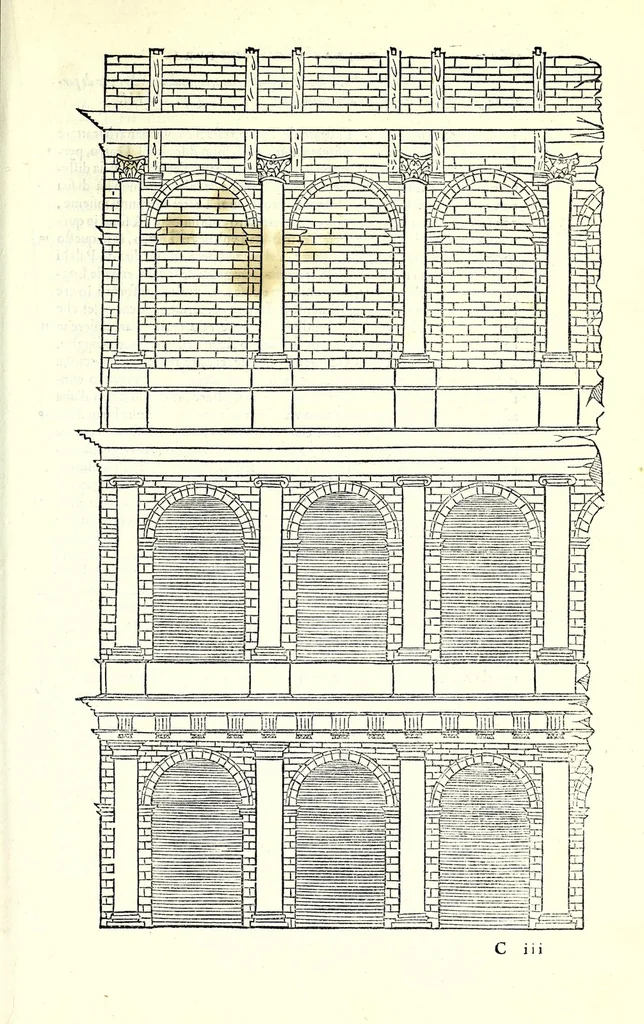 An illustration from L'architettura di Leonbatista Alberti, 1550, leaf 313