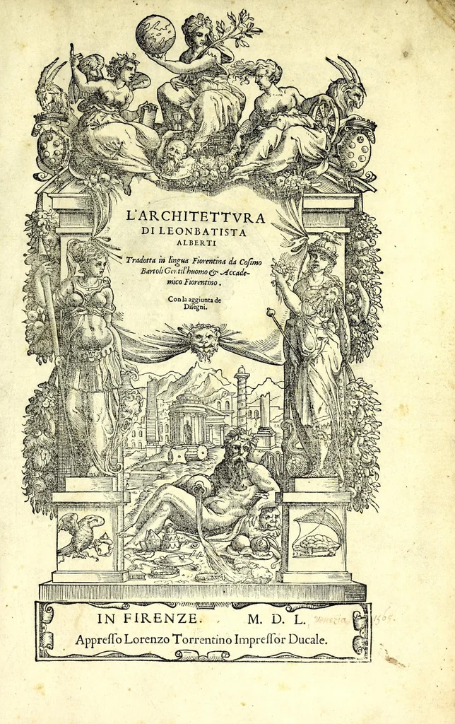 An illustration from L'architettura di Leonbatista Alberti, 1550, leaf 5