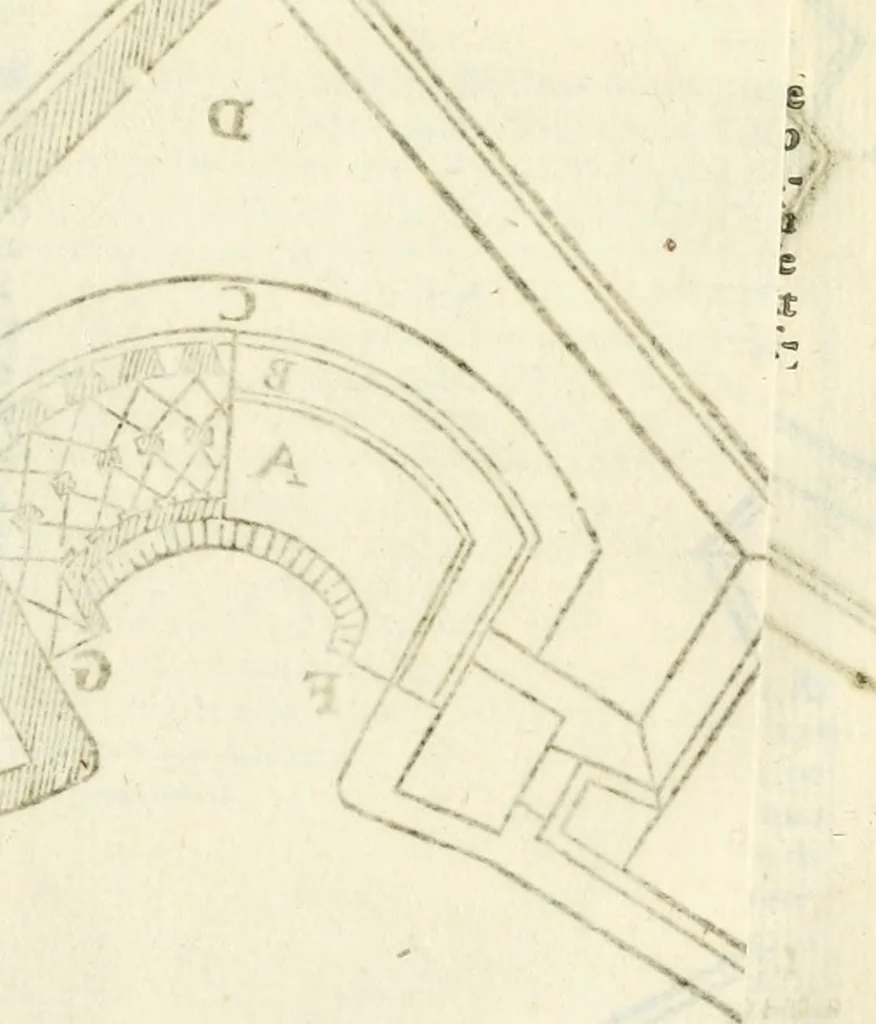 An illustration from L'architettura militare di Gabriello Busca, milanese : nella quale si da contezza ad ogni professore, e seguace della guerra tanto di grande, quanto di basso titolo, Del modo di fortificare luochi deboli, cinger cittadi, fabricar fortezze, cosi al monte, come alla pianura, e della maniera di diffenderle da qualsiuoglia batteria, & assalto, 1619, leaf 250