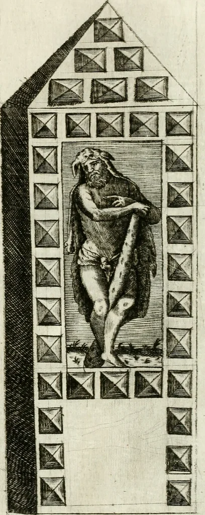 An illustration from La reale maesta, cioé, Racconto di quanto fece la regia città di Pauia nel compire e riceuere la Sereniss. D. Maria Anna, figliuola di Ferdinando terzo, imperadore sempre augusto, e sposa del grande monarca ibero Filippo quarto, di là in passando per andarsene in Ispagna, 1650, leaf 40
